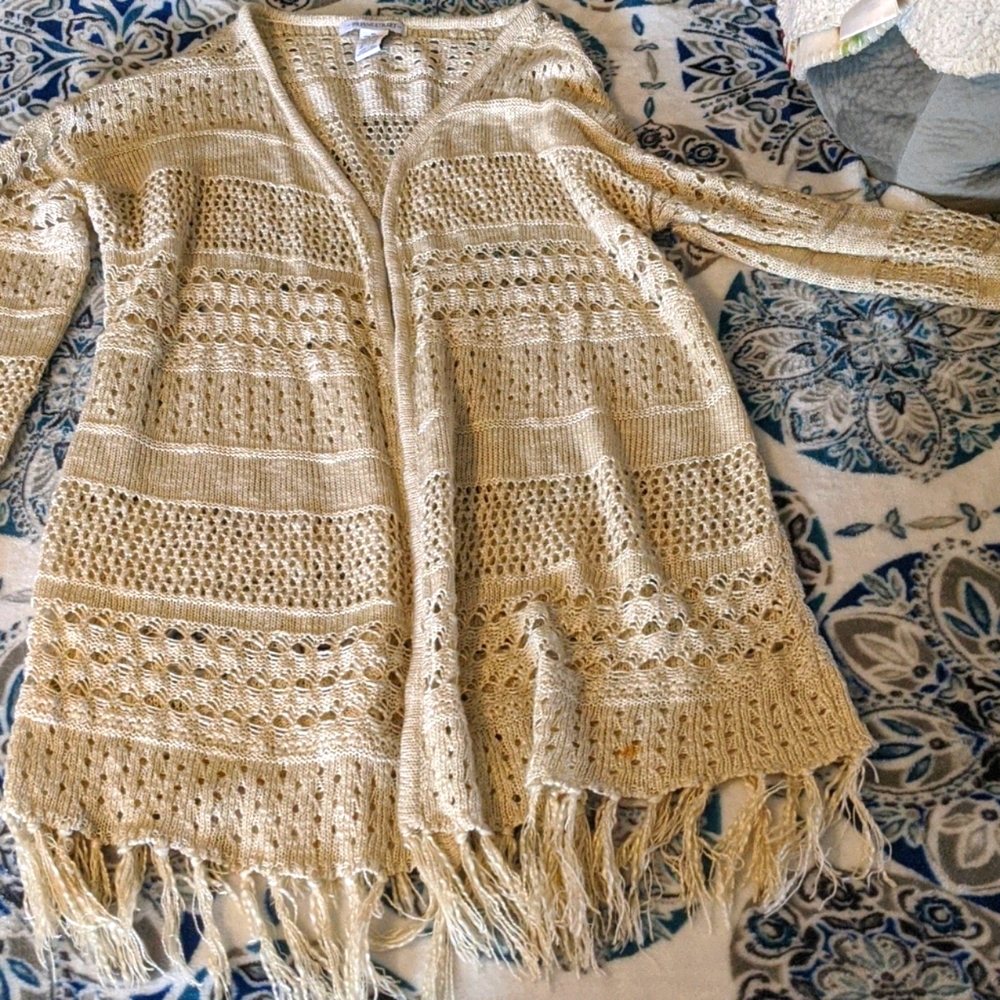 Tan crochet cardigan